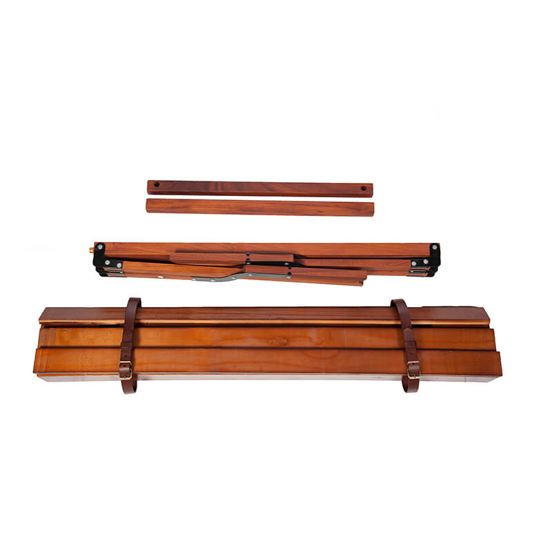 CSTHW Campaign Stretcher Half Table (Walnut Frame + canvas covered table top) 3